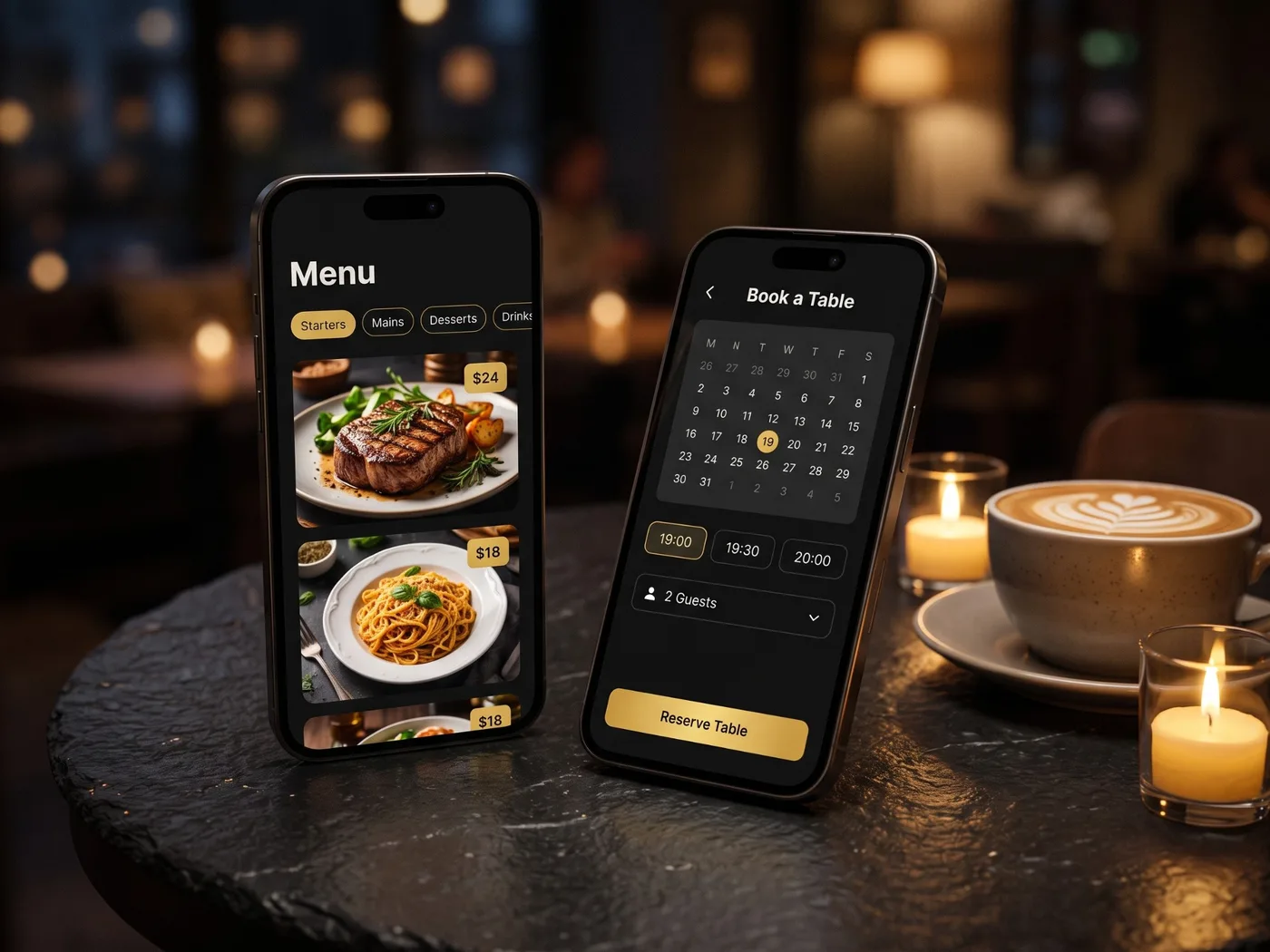 Restaurant & Café App – app concept by Hossein Mohebbi