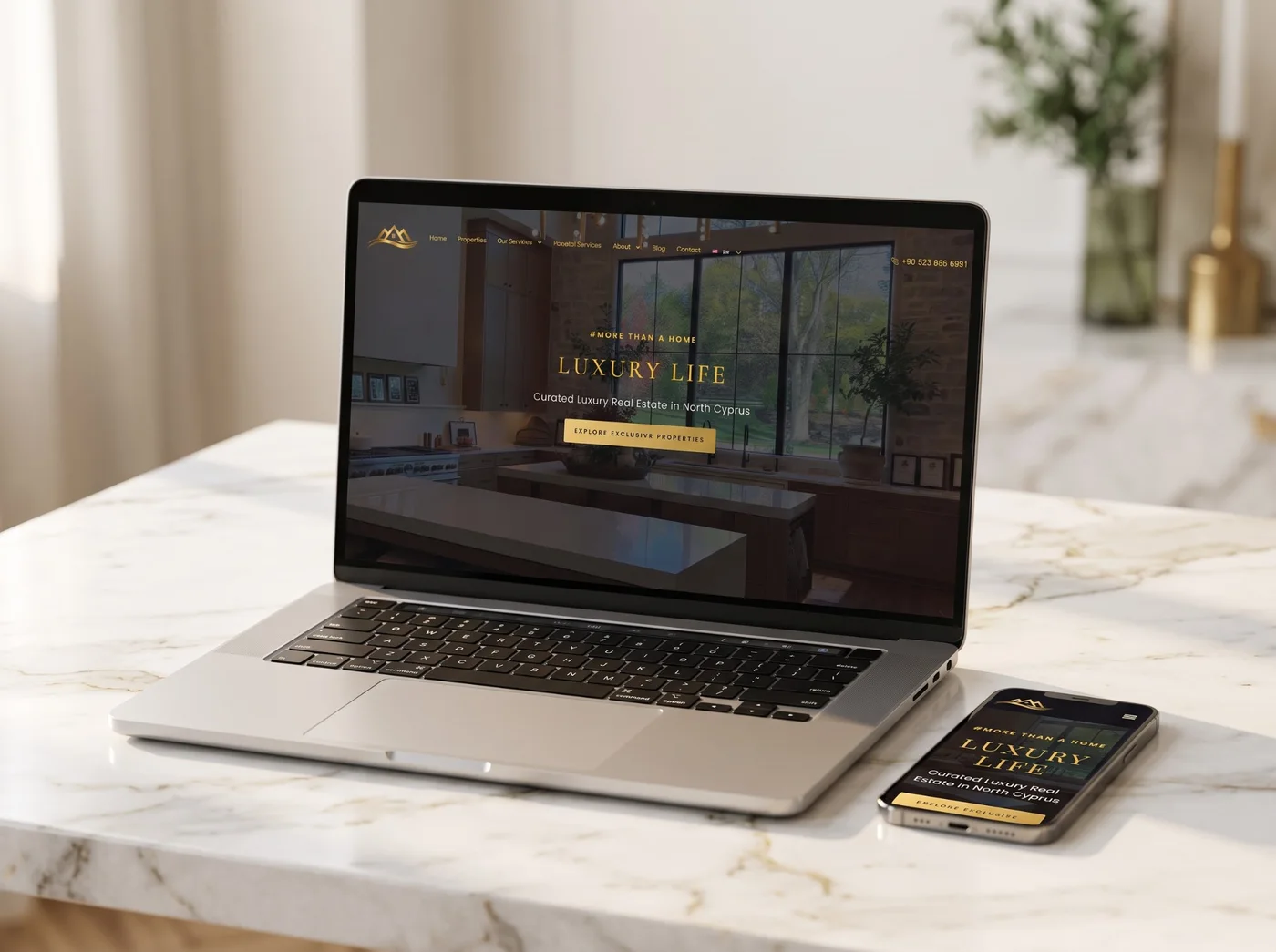 Luxury Life Property website mockup